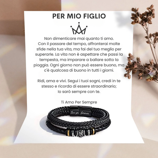 Bracciale in Pelle "Per mio Figlio"